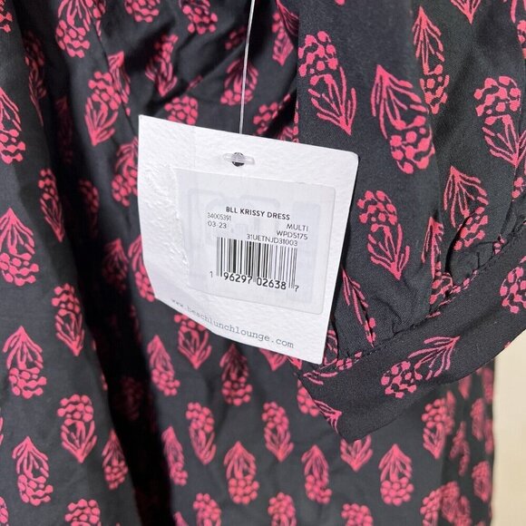 Beach Lunch Lounge NWT Krissi Dress Size Medium Knee Length Black Red Boho - Picture 9 of 12